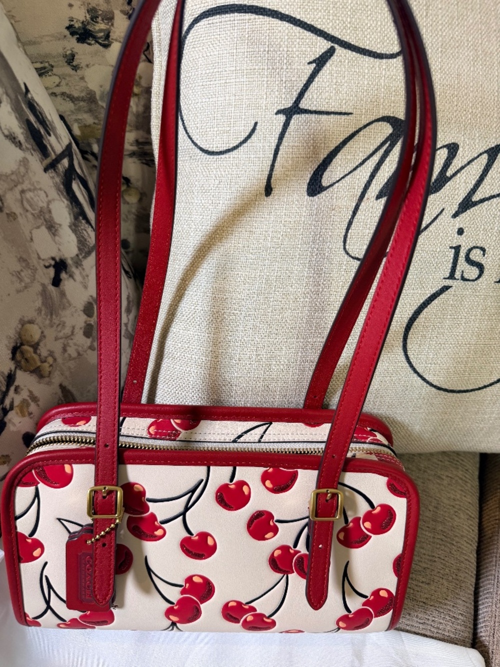 Coach Swing Zip Cherry Print